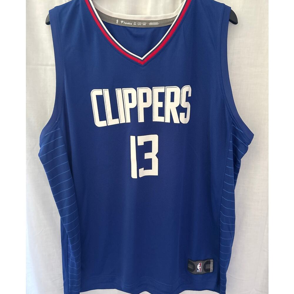 Fanatics Blue Paul George Clippers NBA Jersey Size Men's 2XL Basketball